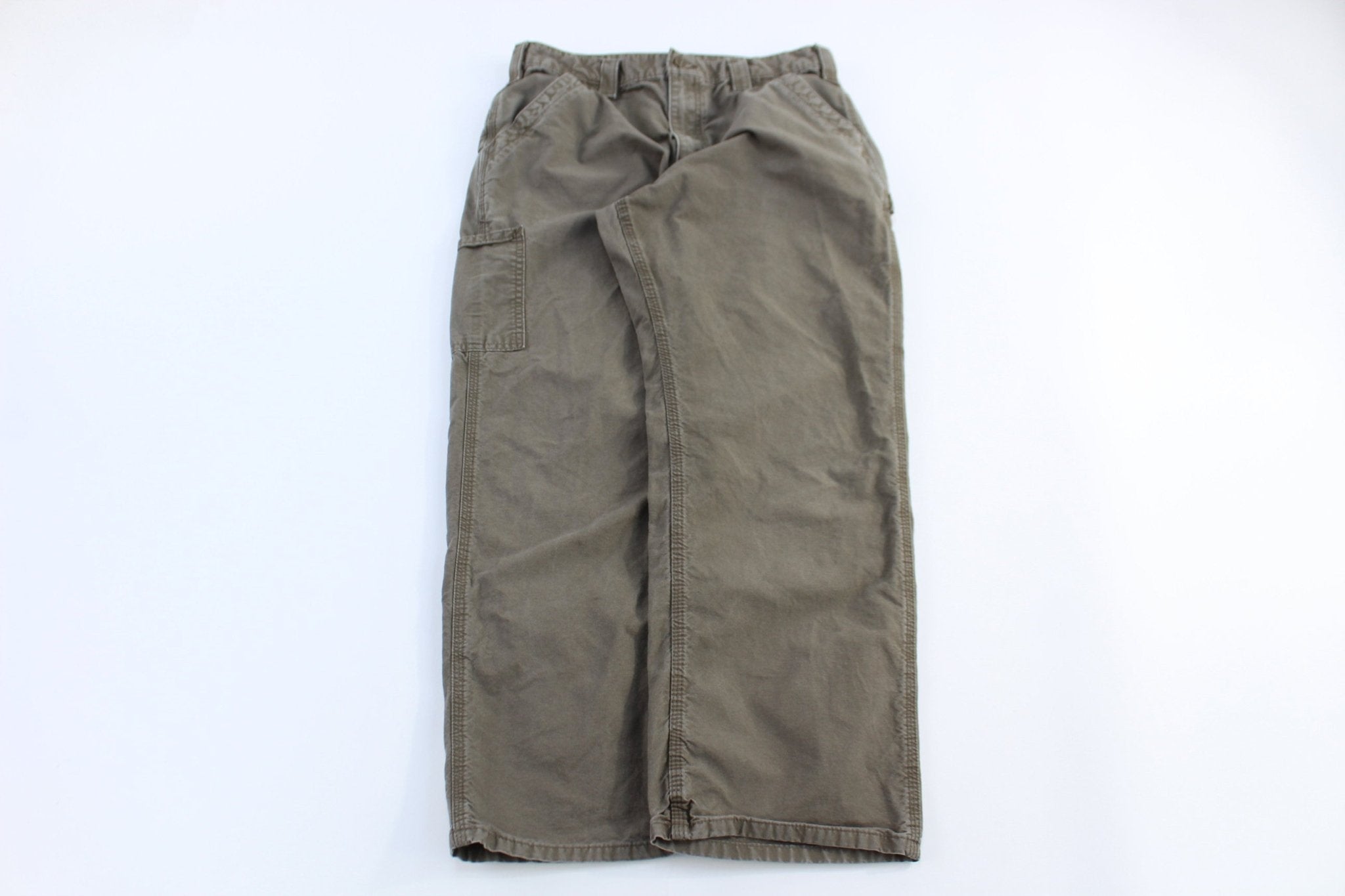 Carhartt Logo Patch Brown Pants - pants - Thrifted Threads