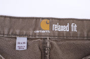 Carhartt Logo Patch Brown Relaxed Fit Pants - Pants - Thrifted Threads