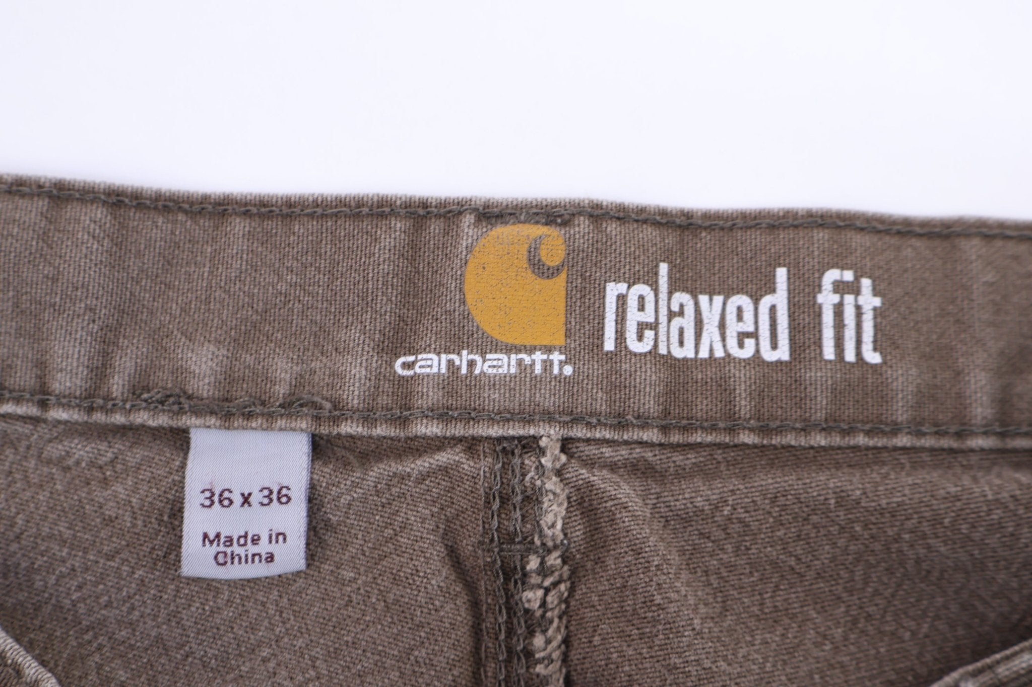 Carhartt Logo Patch Brown Relaxed Fit Pants - Pants - Thrifted Threads