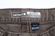 Carhartt Logo Patch Brown Relaxed Fit Pants - Pants - Thrifted Threads