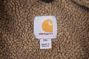 Carhartt Logo Patch Brown Sherpa Lined Full Zip Vest - Vest - Thrifted Threads