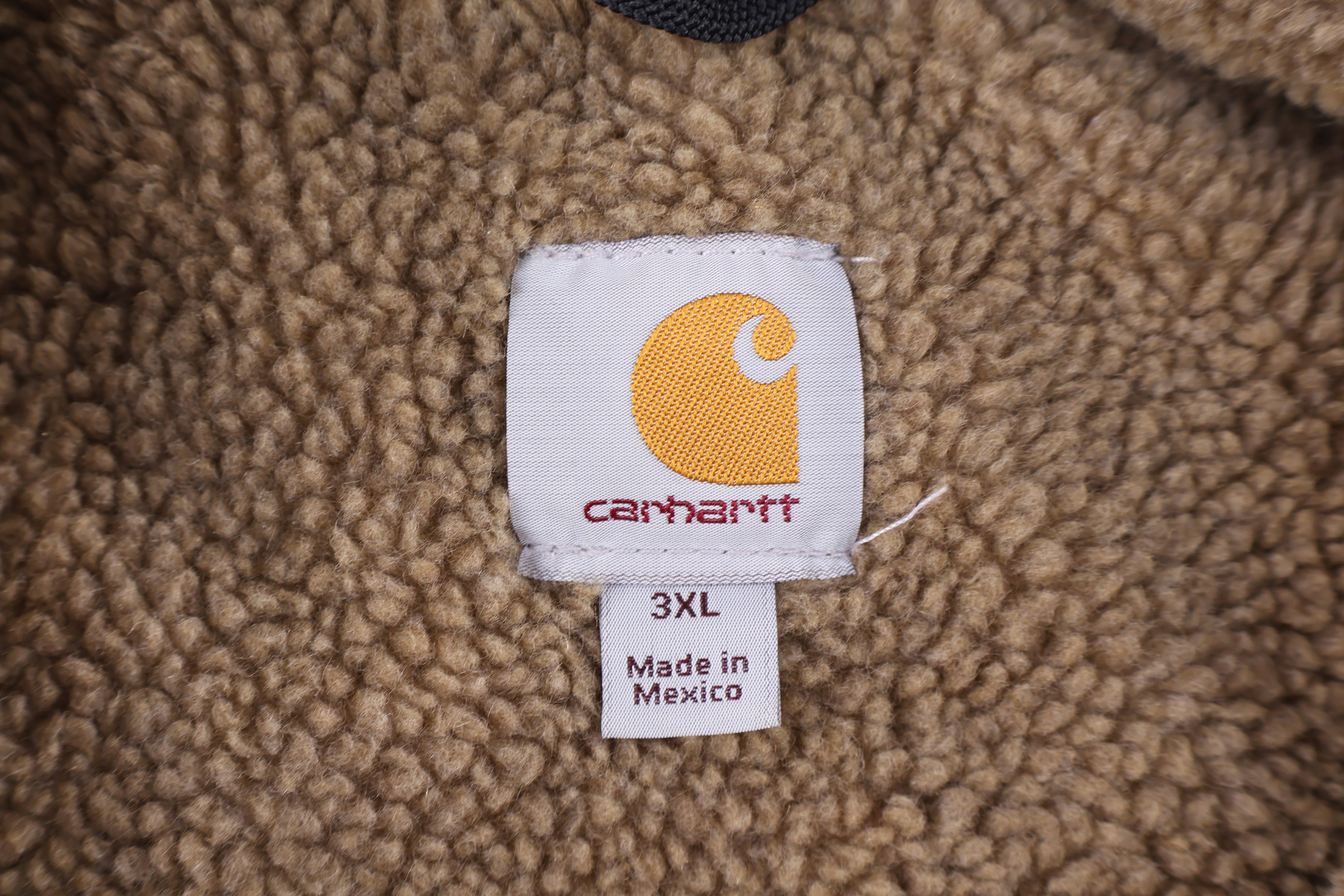 Carhartt Logo Patch Brown Sherpa Lined Full Zip Vest - Vest - Thrifted Threads