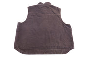 Carhartt Logo Patch Brown Sherpa Lined Full Zip Vest - Vest - Thrifted Threads