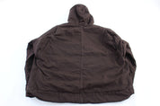 Carhartt Logo Patch Brown Sherpa Lined Jacket - ThriftedThreads.com