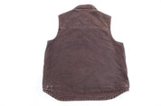 Carhartt Logo Patch Brown Sherpa Lined Vest - vest - Thrifted Threads