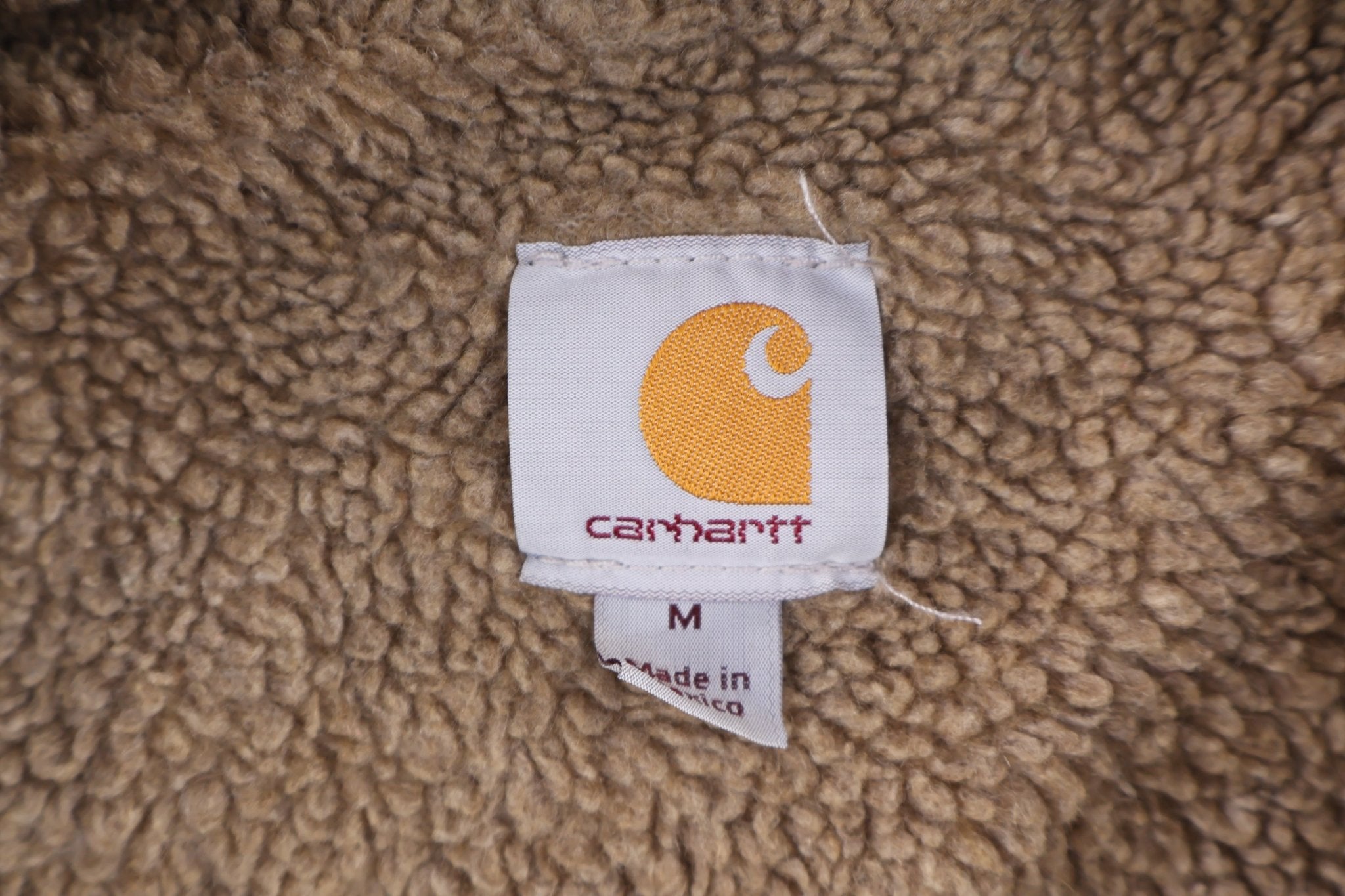 Carhartt Logo Patch Brown Sherpa Lined Vest - vest - Thrifted Threads
