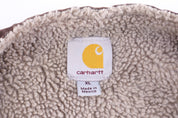 Carhartt Logo Patch Brown Sherpa Lined Vest - Vest - Thrifted Threads