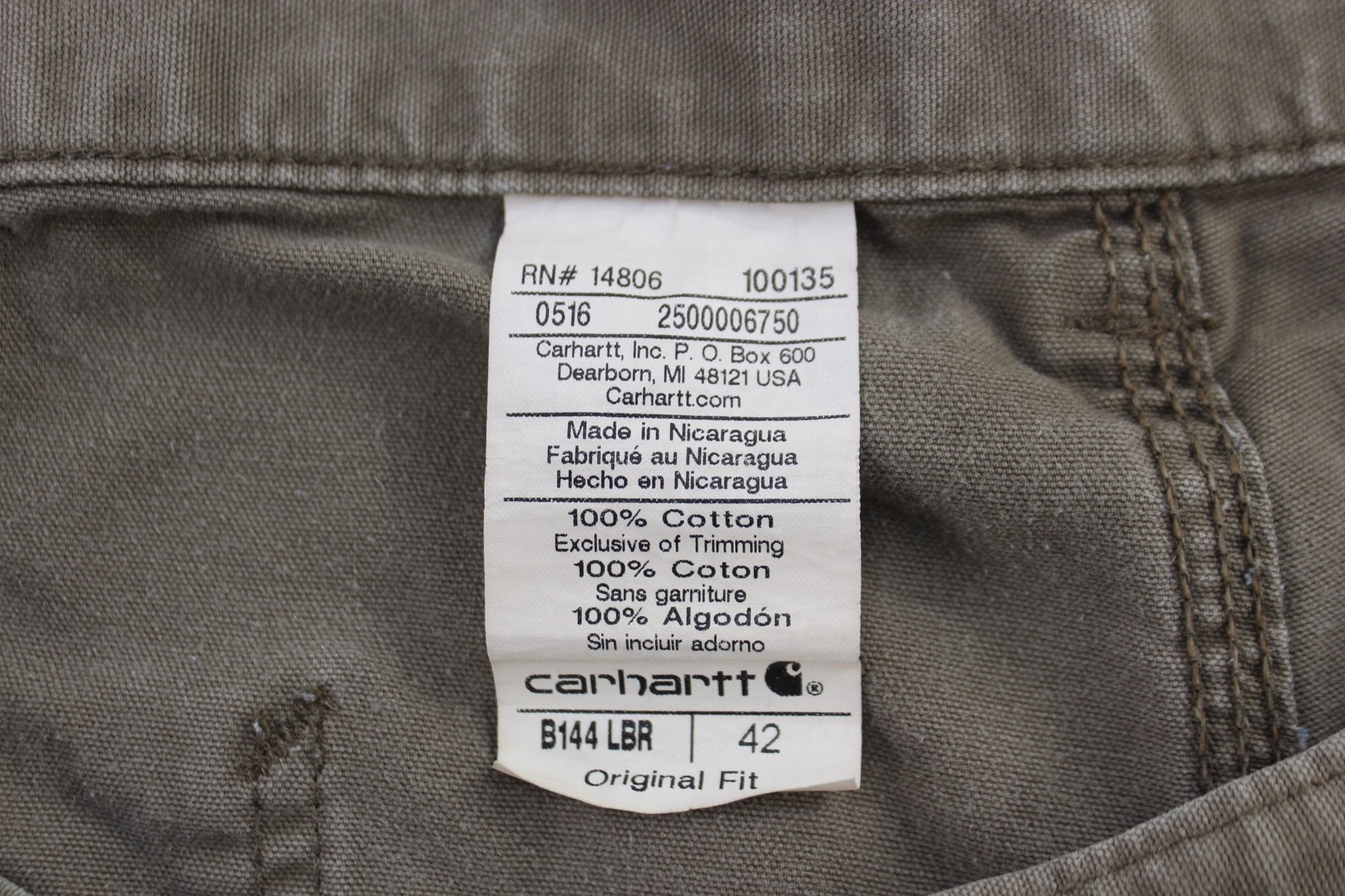 Carhartt Logo Patch Brown Shorts - ThriftedThreads.com
