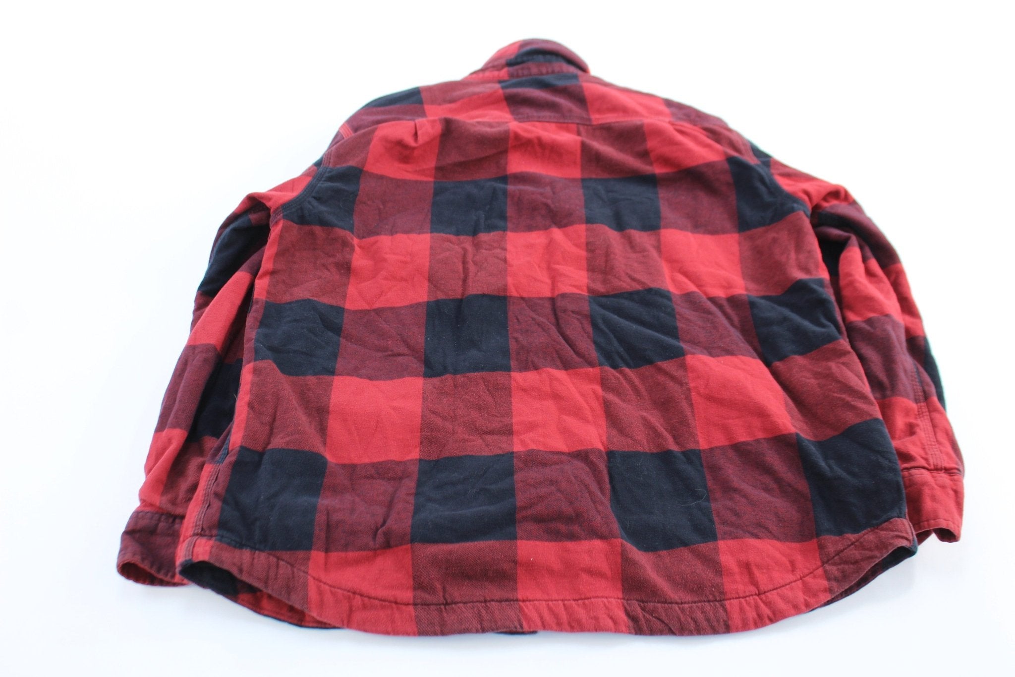 Carhartt Logo Patch Buffalo Plaid LS Button Up Shirt - ThriftedThreads.com