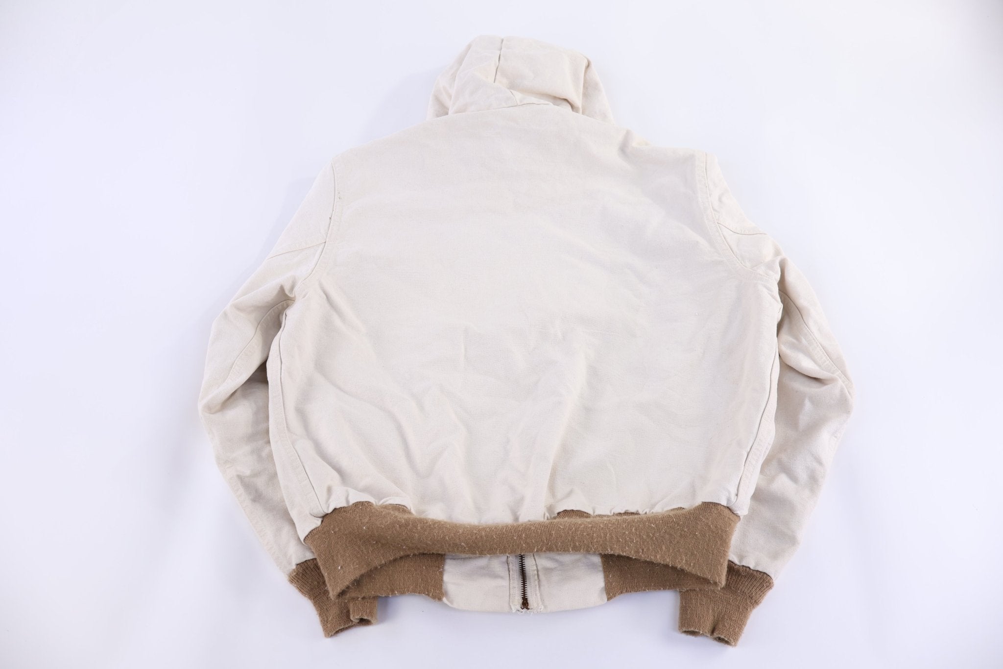 Carhartt Logo Patch Cream Full Zip Jacket - Jacket - Thrifted Threads