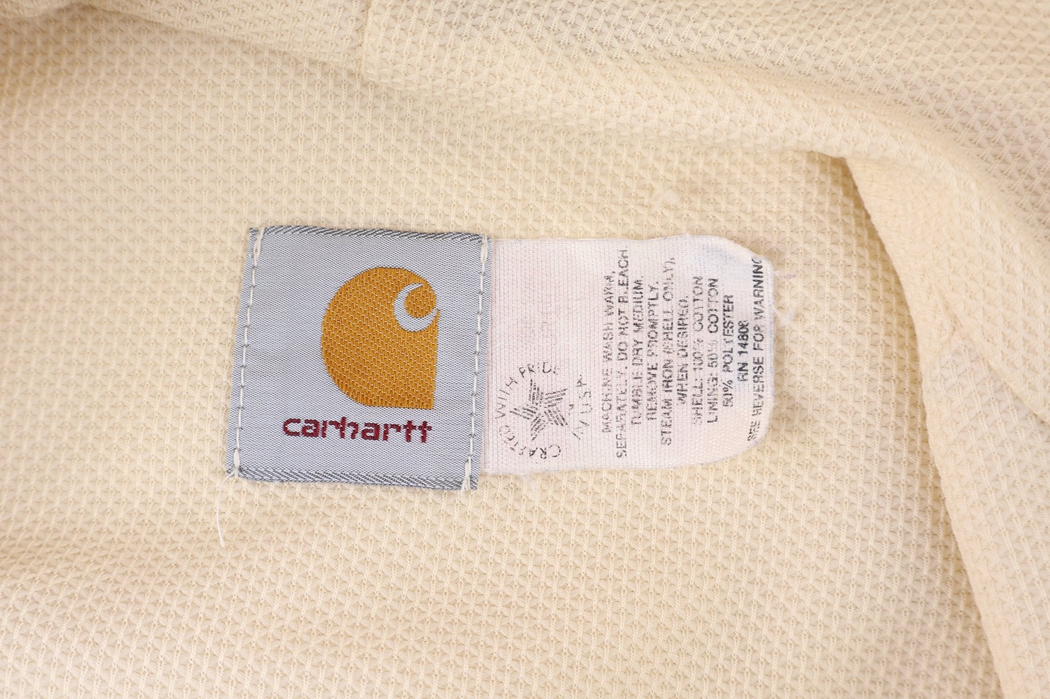 Carhartt Logo Patch Cream Full Zip Jacket - Jacket - Thrifted Threads