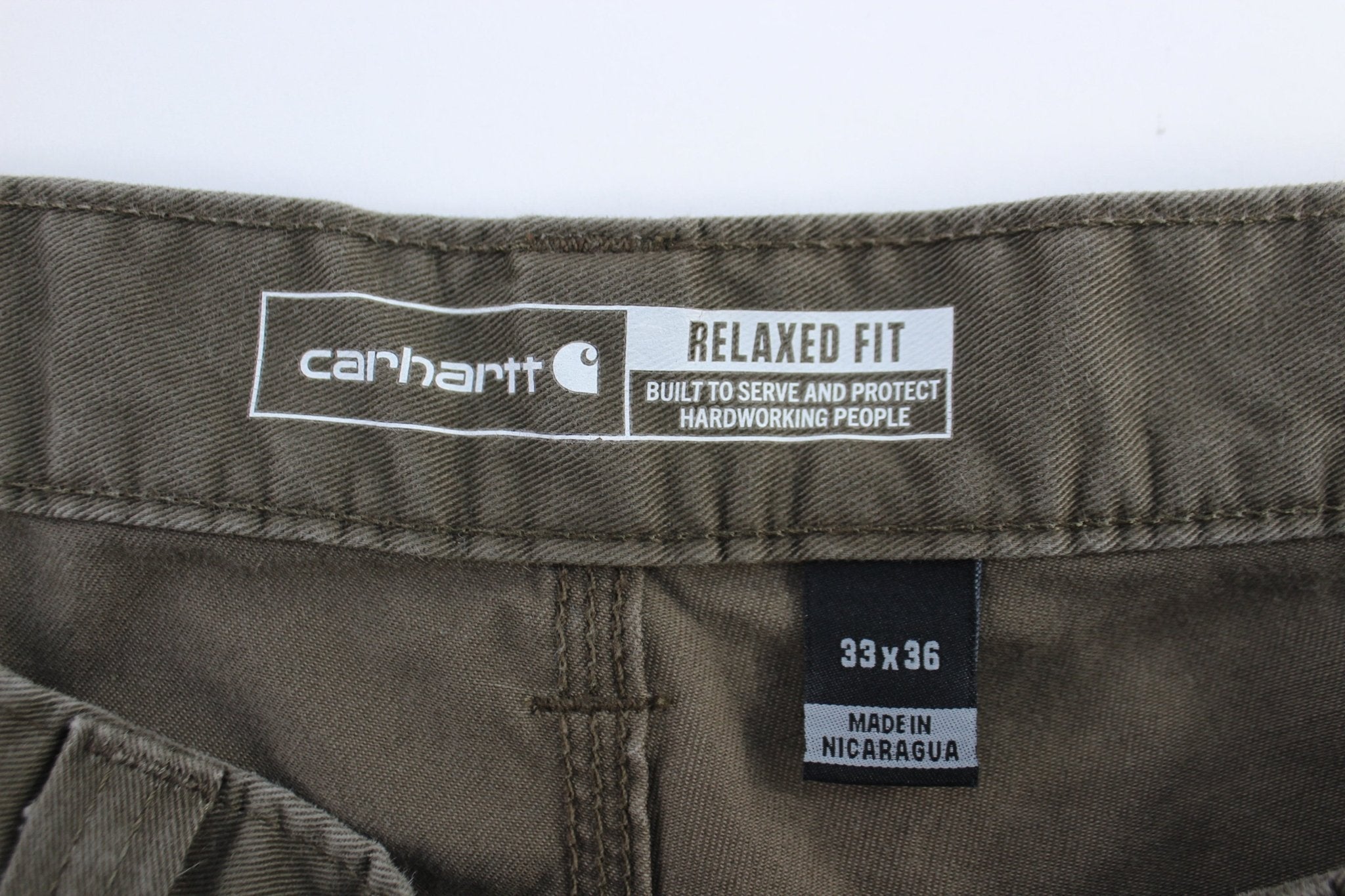 Carhartt Logo Patch Dark Coffee Relaxed Fit Pants - Pants/Shorts - Thrifted Threads