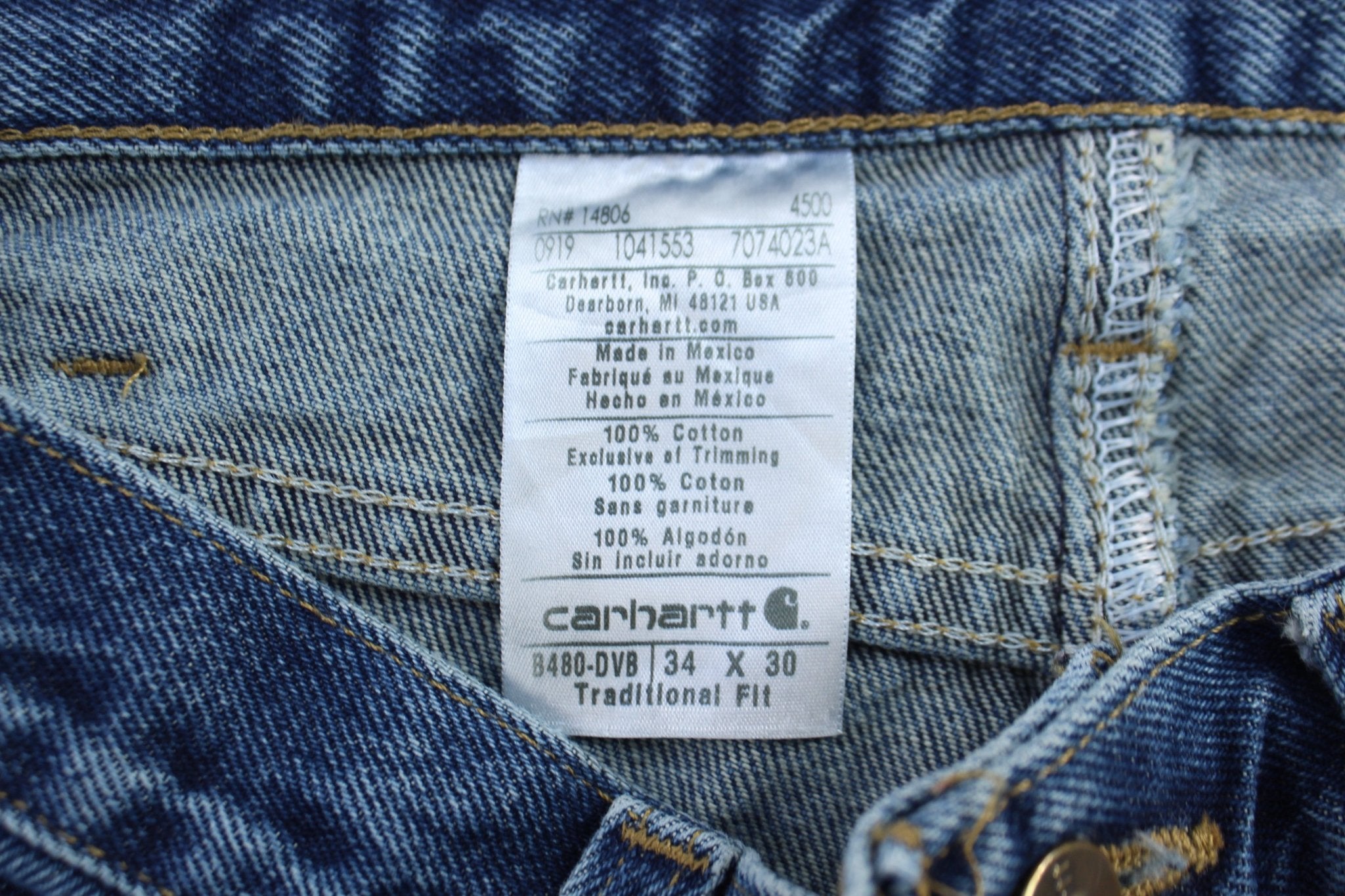 Carhartt Logo Patch Dark Denim Jeans - Pants - Thrifted Threads