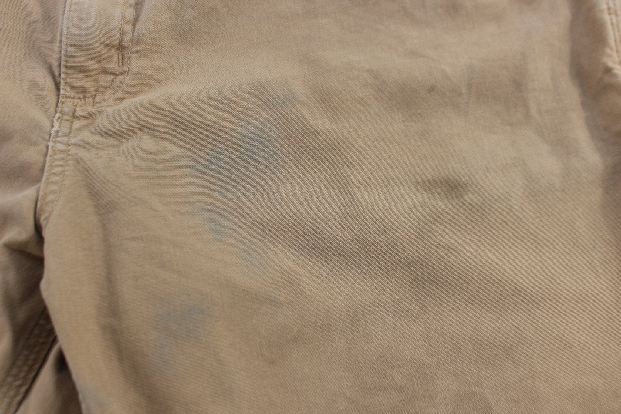 Carhartt Logo Patch Dark Khaki Carpenter Shorts - ThriftedThreads.com