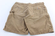 Carhartt Logo Patch Dark Khaki Carpenter Shorts - ThriftedThreads.com