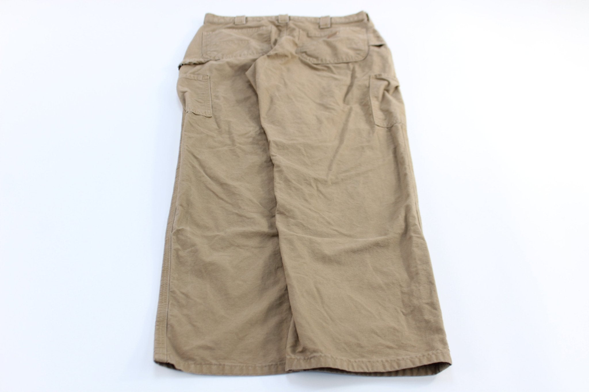 Carhartt Logo Patch Dark Khaki Dunagree Fit Pants - ThriftedThreads.com