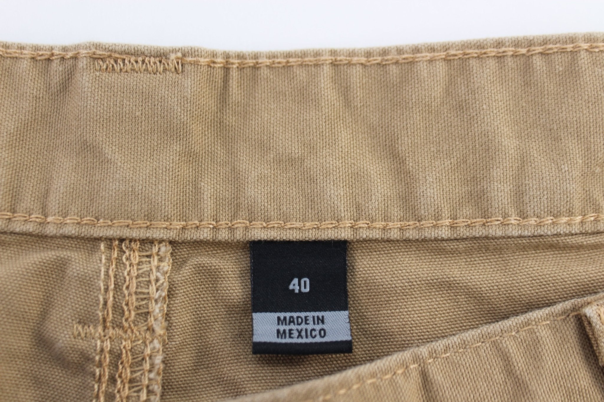 Carhartt Logo Patch Dark Khaki Loose Fit Shorts - ThriftedThreads.com