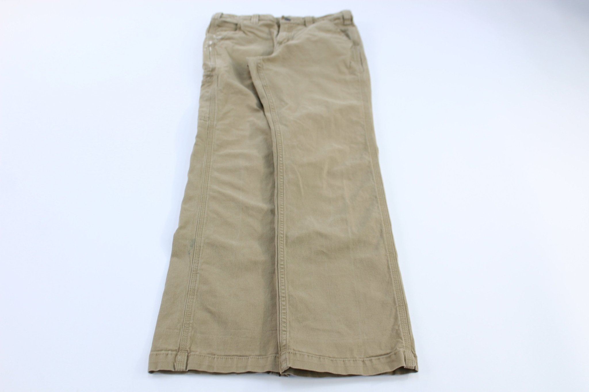 Carhartt Logo Patch Dark Khaki Pants - Pants - Thrifted Threads