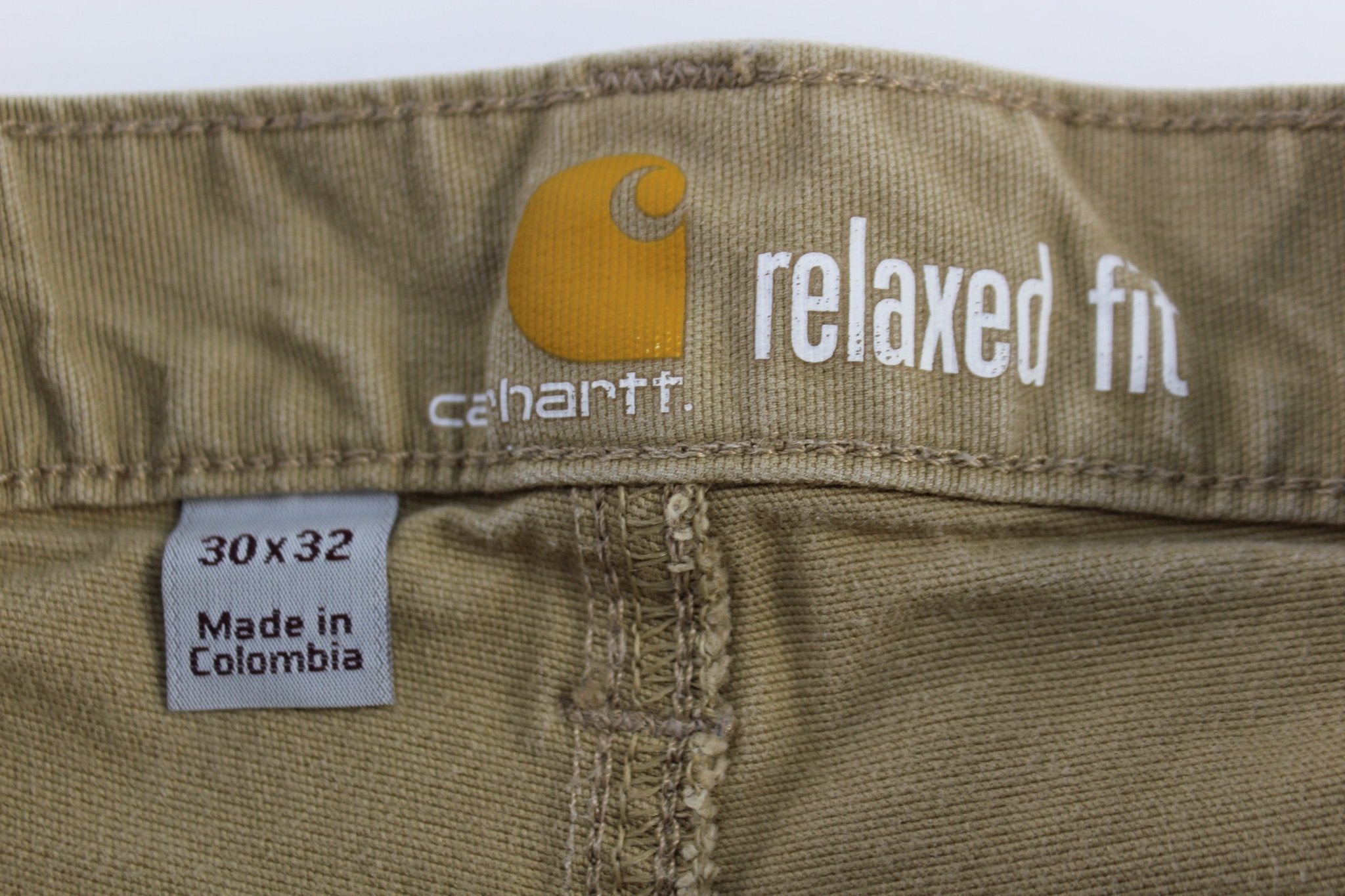 Carhartt Logo Patch Dark Khaki Pants - Pants - Thrifted Threads