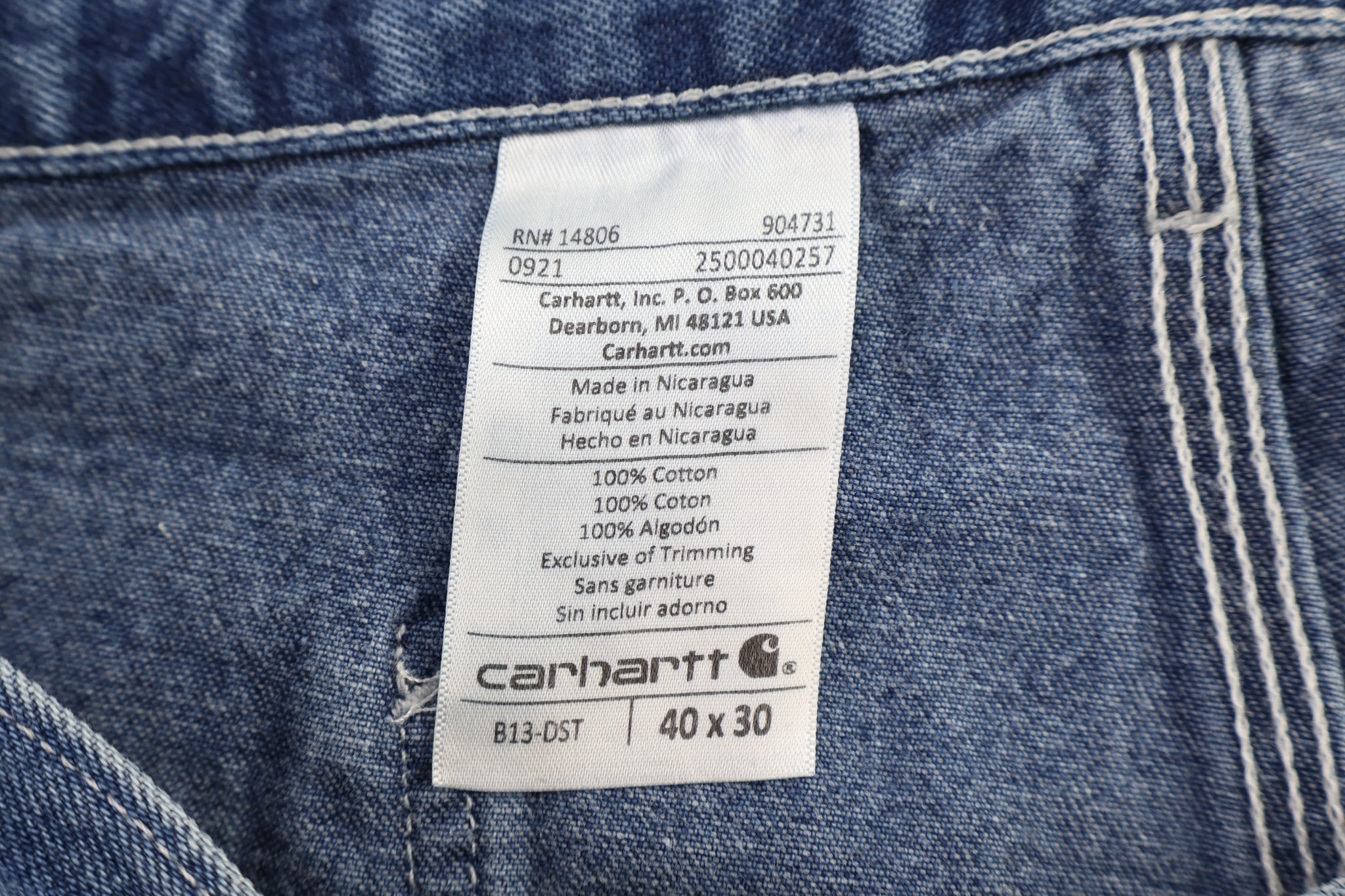 Carhartt Logo Patch Dark Wash Denim Jeans - Pants - Thrifted Threads