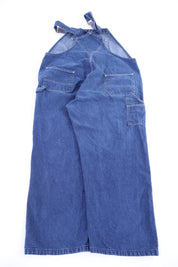Carhartt Logo Patch Dark Wash Denim Overalls - Overalls - Thrifted Threads