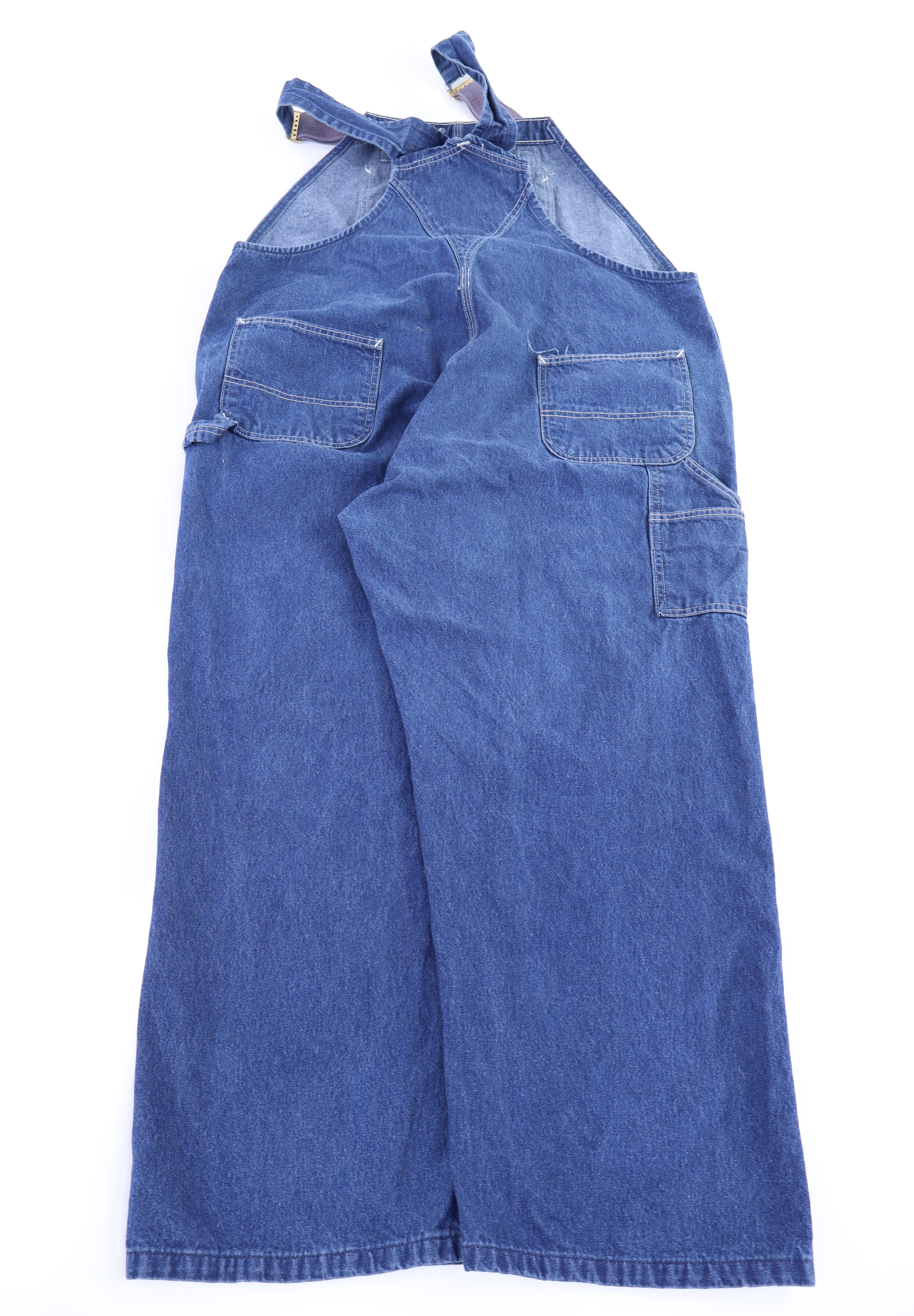 Carhartt Logo Patch Dark Wash Denim Overalls - Overalls - Thrifted Threads