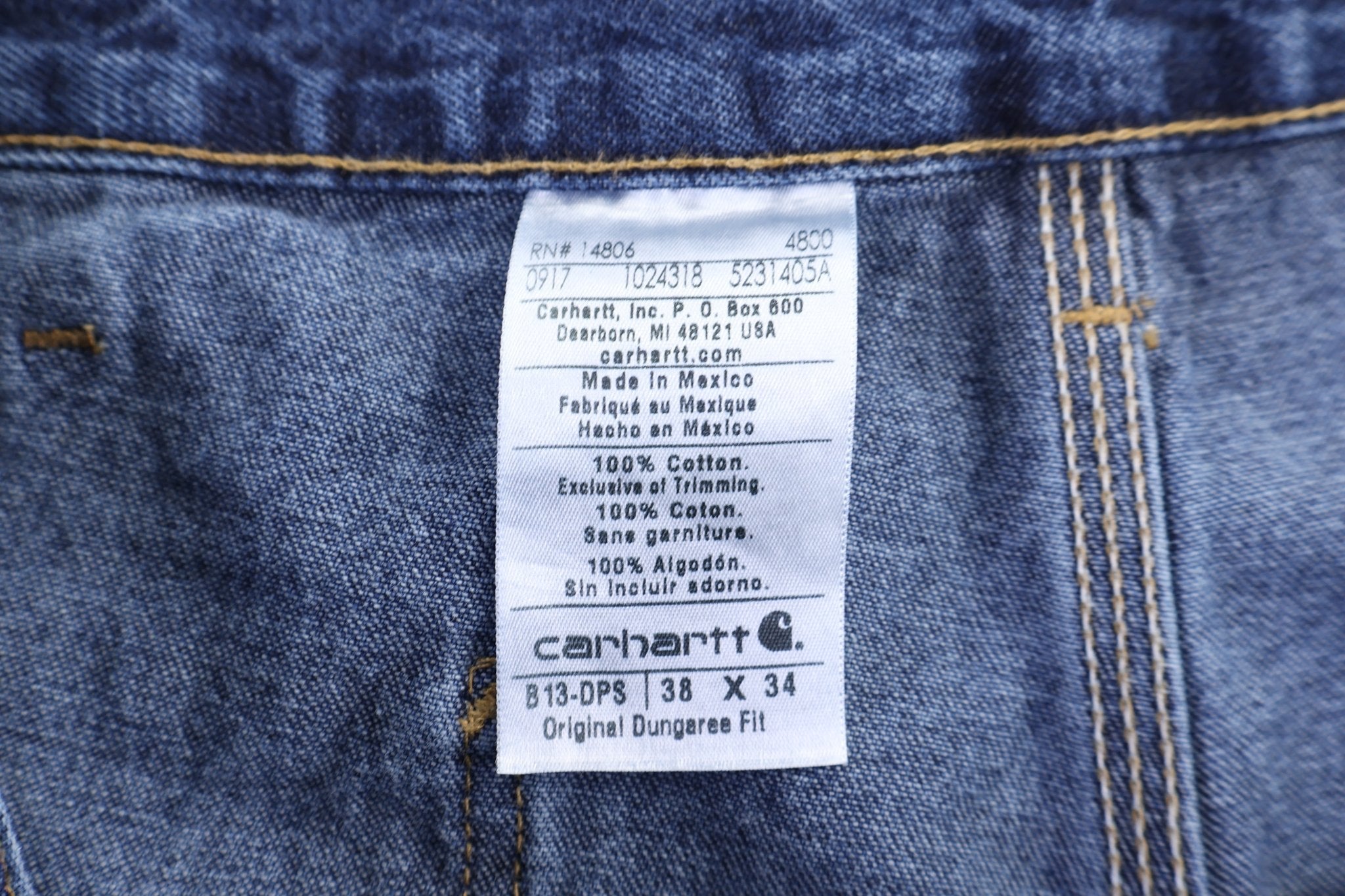 Carhartt Logo Patch Dark Wash Denim Pants - Pants - Thrifted Threads