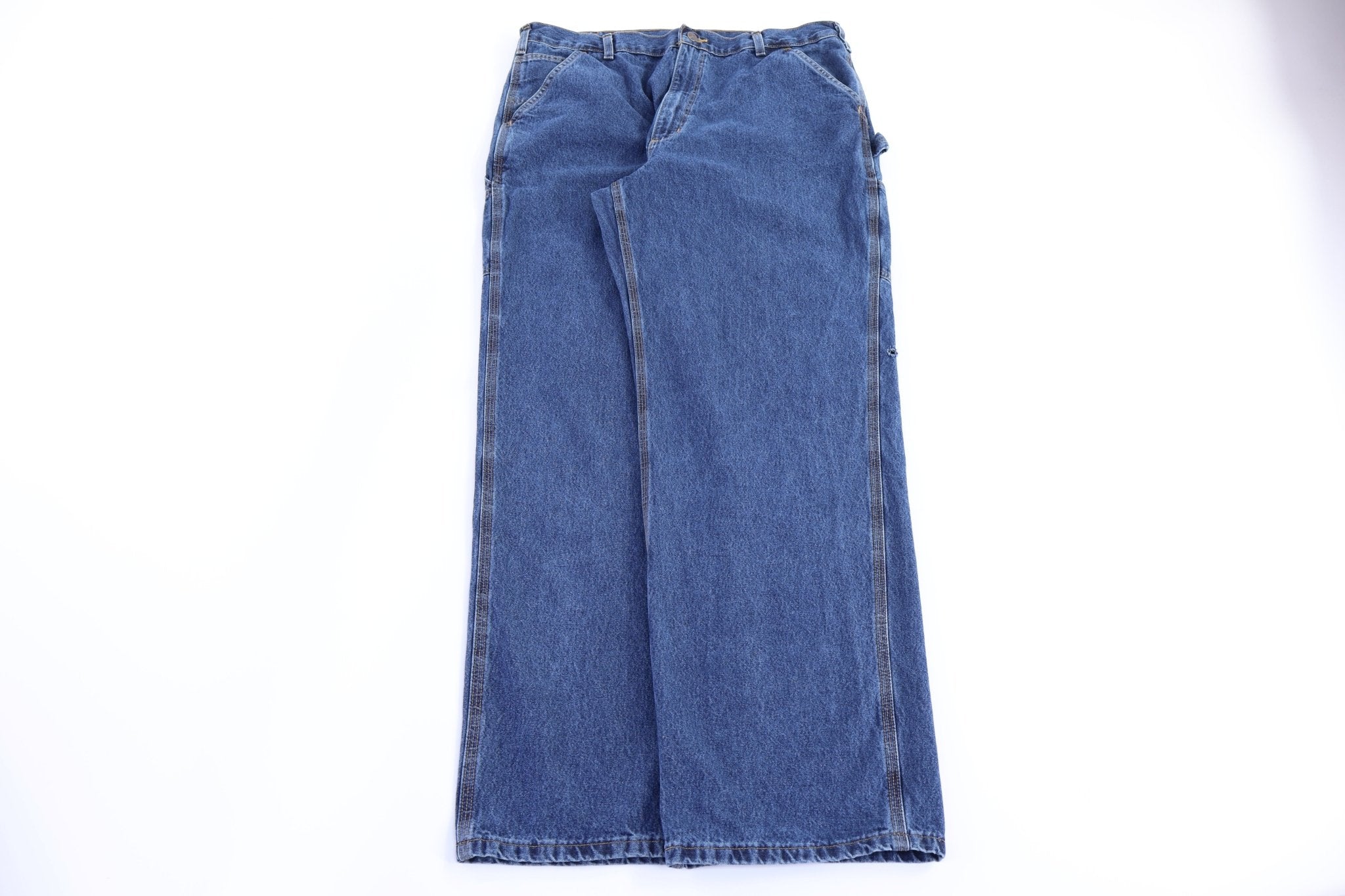 Carhartt Logo Patch Dark Wash Denim Pants - Pants - Thrifted Threads