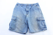 Carhartt Logo Patch Denim Cargo Shorts - ThriftedThreads.com