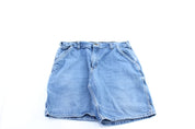 Carhartt Logo Patch Denim Carpenter Shorts - ThriftedThreads.com