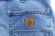 Carhartt Logo Patch Denim Carpenter Shorts - ThriftedThreads.com