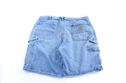 Carhartt Logo Patch Denim Carpenter Shorts - ThriftedThreads.com