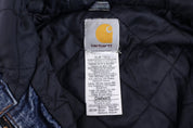 Carhartt Logo Patch Denim Dark Wash Denim Full Zip Jacket - Jacket - Thrifted Threads