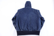 Carhartt Logo Patch Denim Dark Wash Denim Full Zip Jacket - Jacket - Thrifted Threads