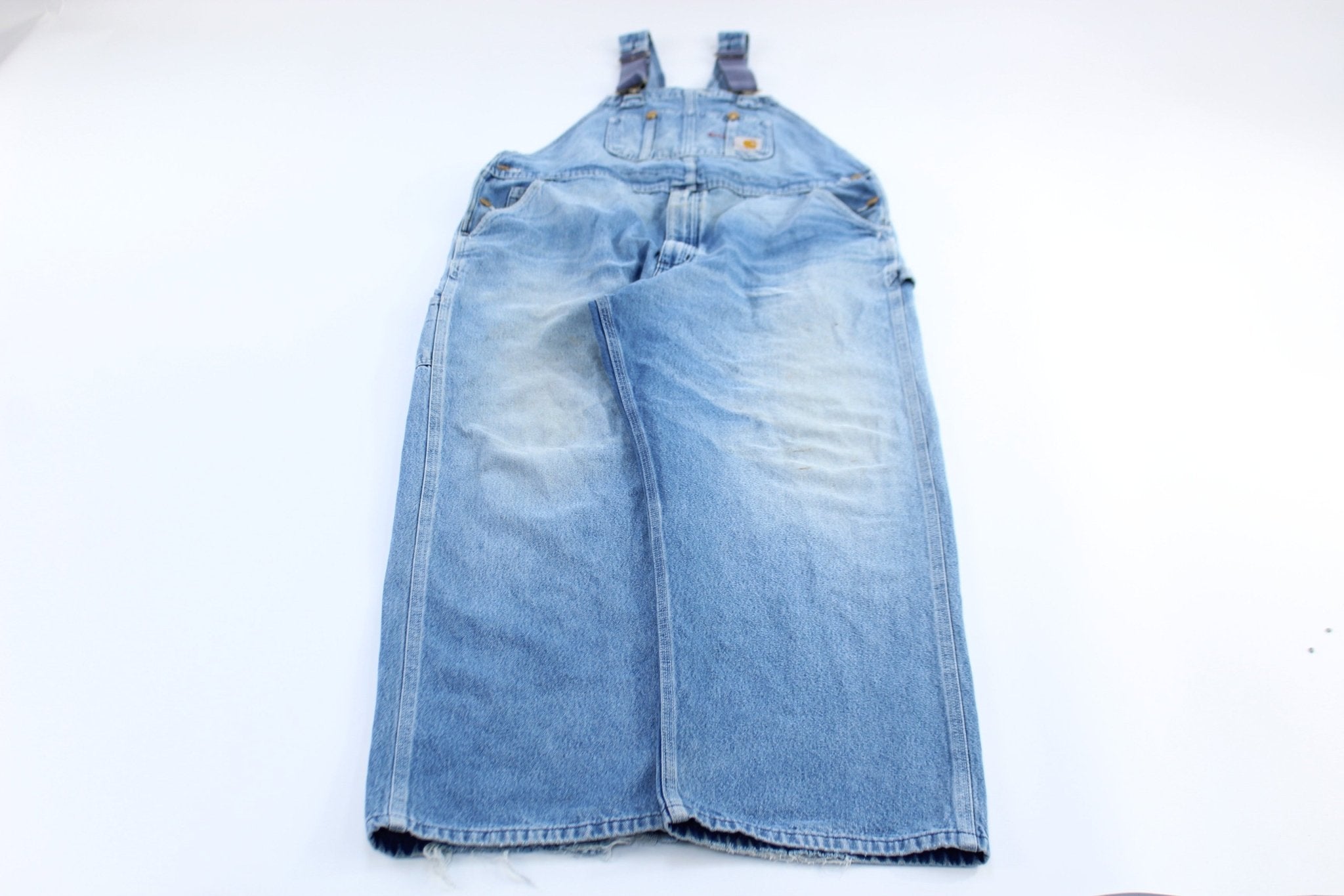 Carhartt Logo Patch Denim Overalls - ThriftedThreads.com
