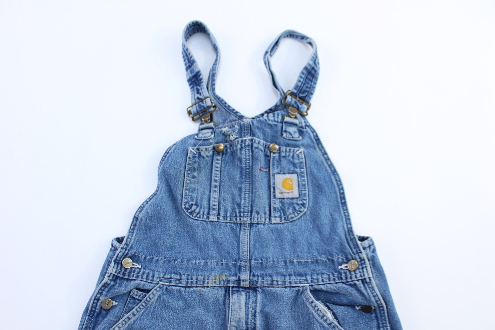 Carhartt Logo Patch Denim Overalls - Overalls - Thrifted Threads