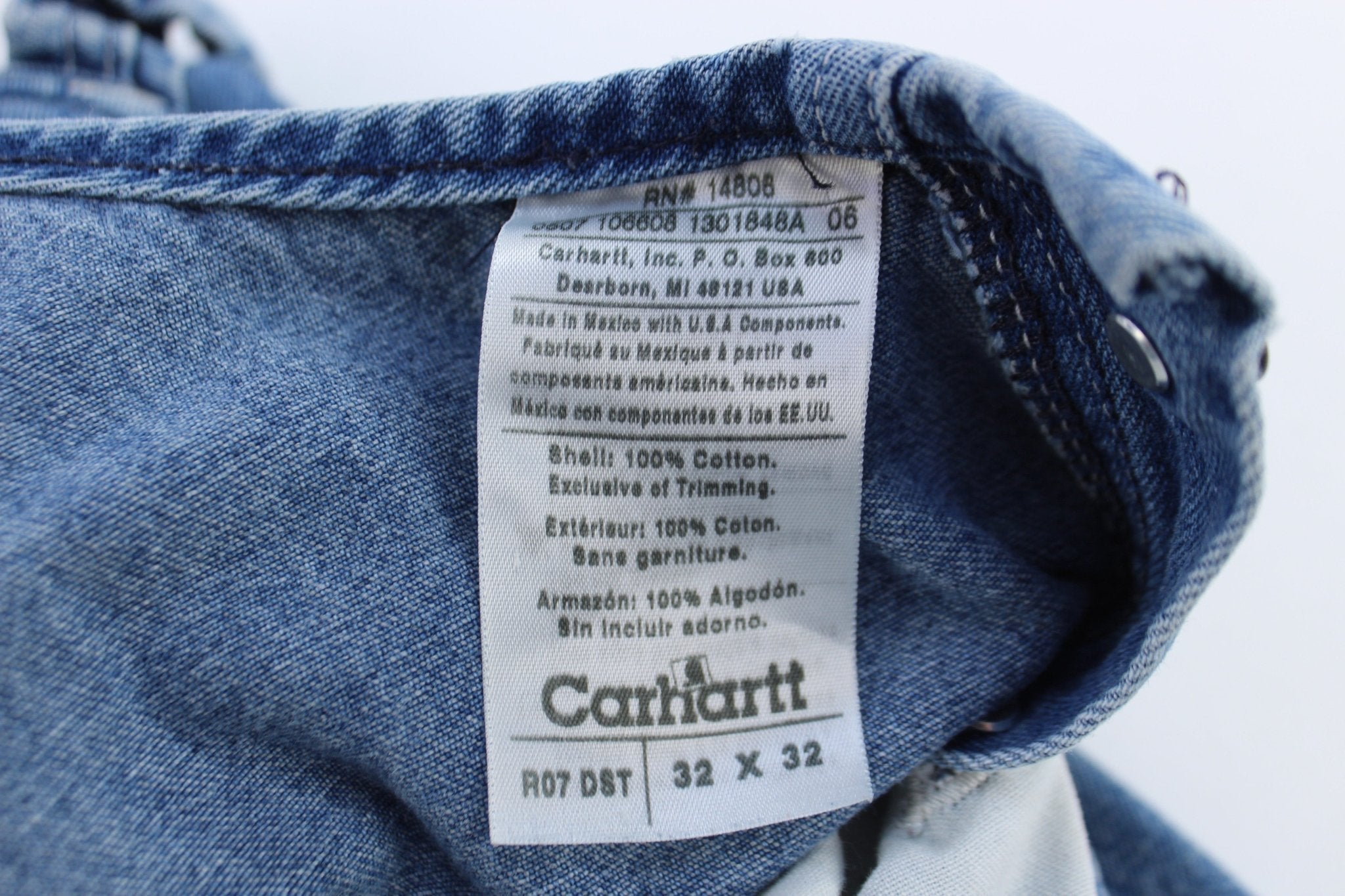 Carhartt Logo Patch Denim Overalls - Overalls - Thrifted Threads