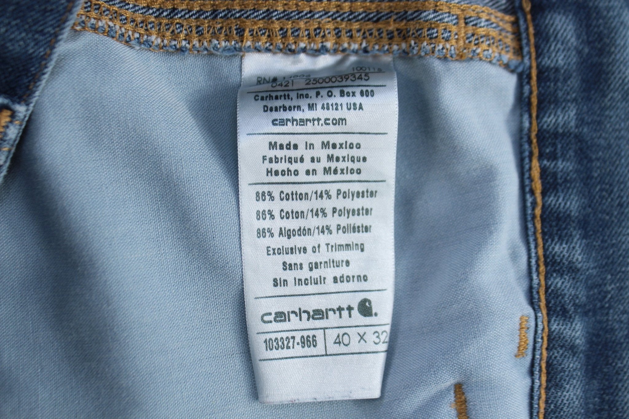 Carhartt Logo Patch Denim Relaxed Fit Jeans - Pants - Thrifted Threads