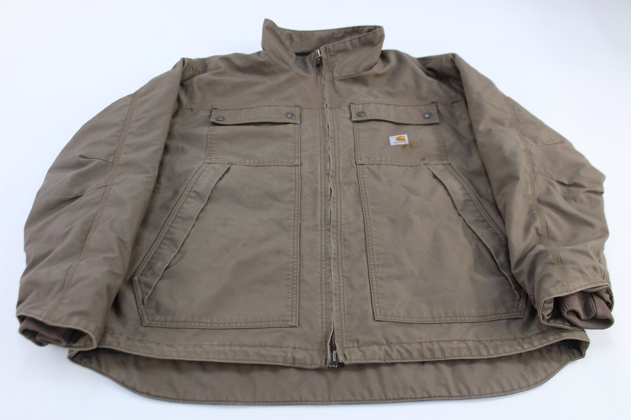 Carhartt Logo Patch Duck Duck Jefferson Traditional Jacket - ThriftedThreads.com