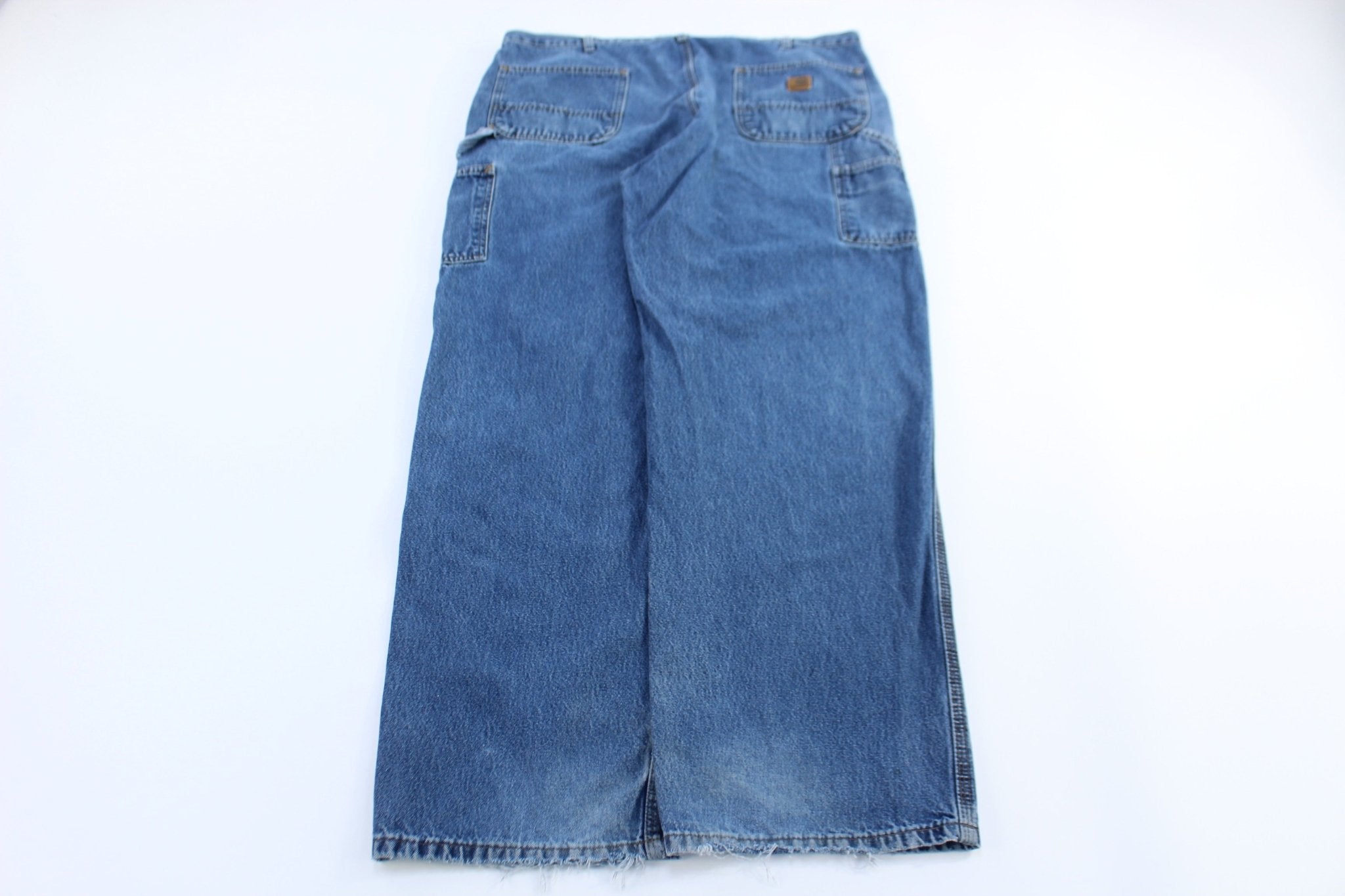 Carhartt Logo Patch Dungaree Denim Pants - ThriftedThreads.com