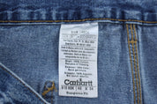 Carhartt Logo Patch Dungaree Denim Pants - ThriftedThreads.com
