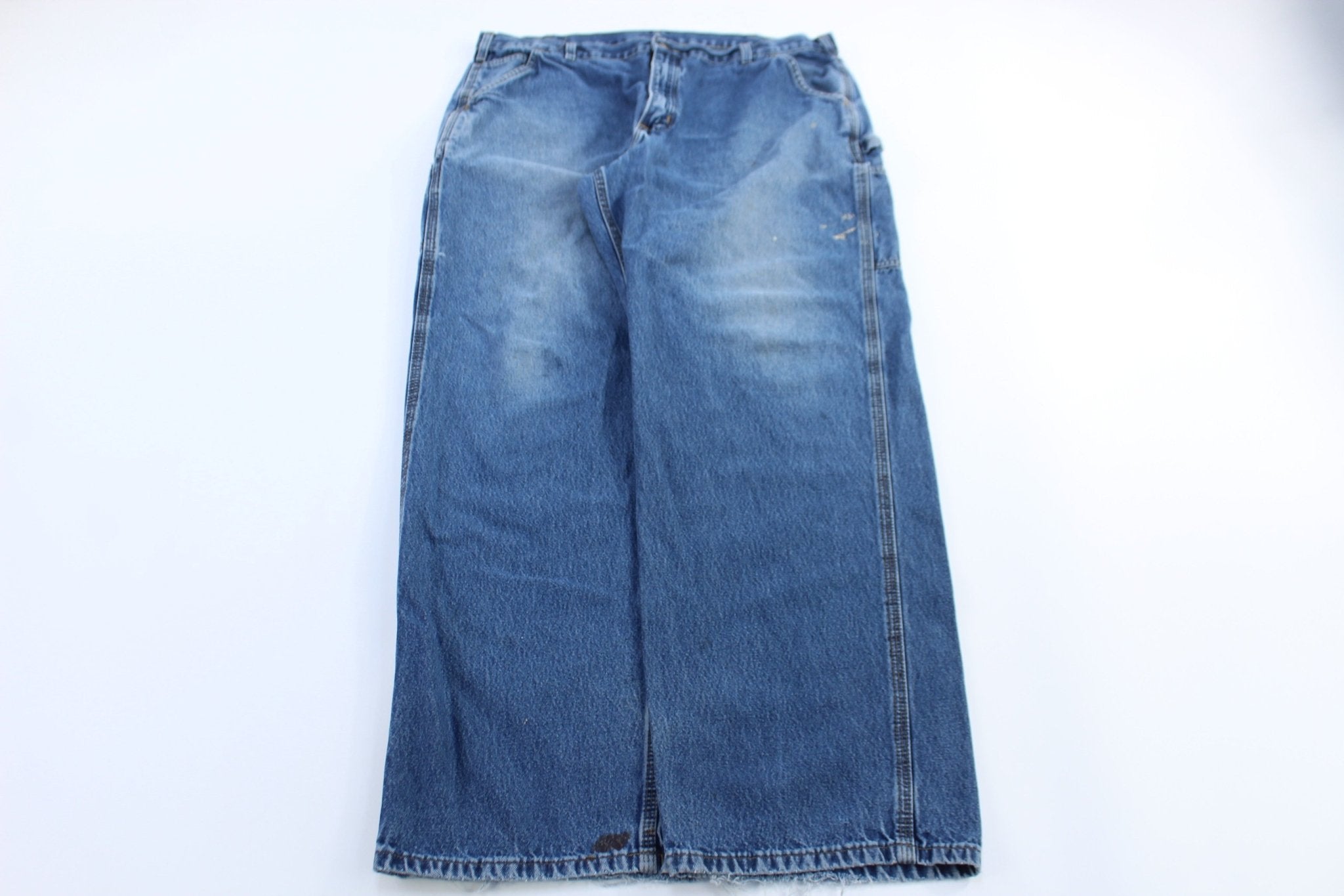 Carhartt Logo Patch Dungaree Denim Pants - ThriftedThreads.com