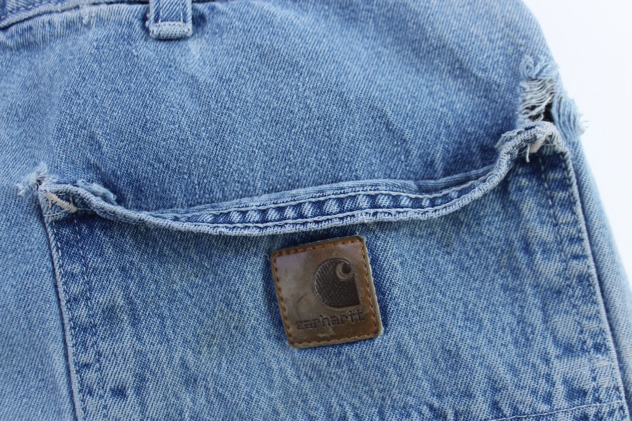 Carhartt Logo Patch Dungaree Fit Denim Jeans - Pants - Thrifted Threads