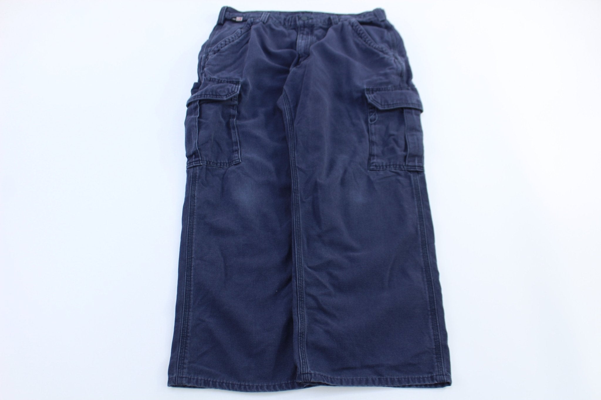Carhartt Logo Patch Flame Resistant Blue Pants - Pants/Shorts - Thrifted Threads