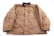 Carhartt Logo Patch Flame Resistant Tan Full Zip Jacket - Jacket - Thrifted Threads