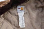 Carhartt Logo Patch Flame Resistant Tan Full Zip Jacket - Jacket - Thrifted Threads