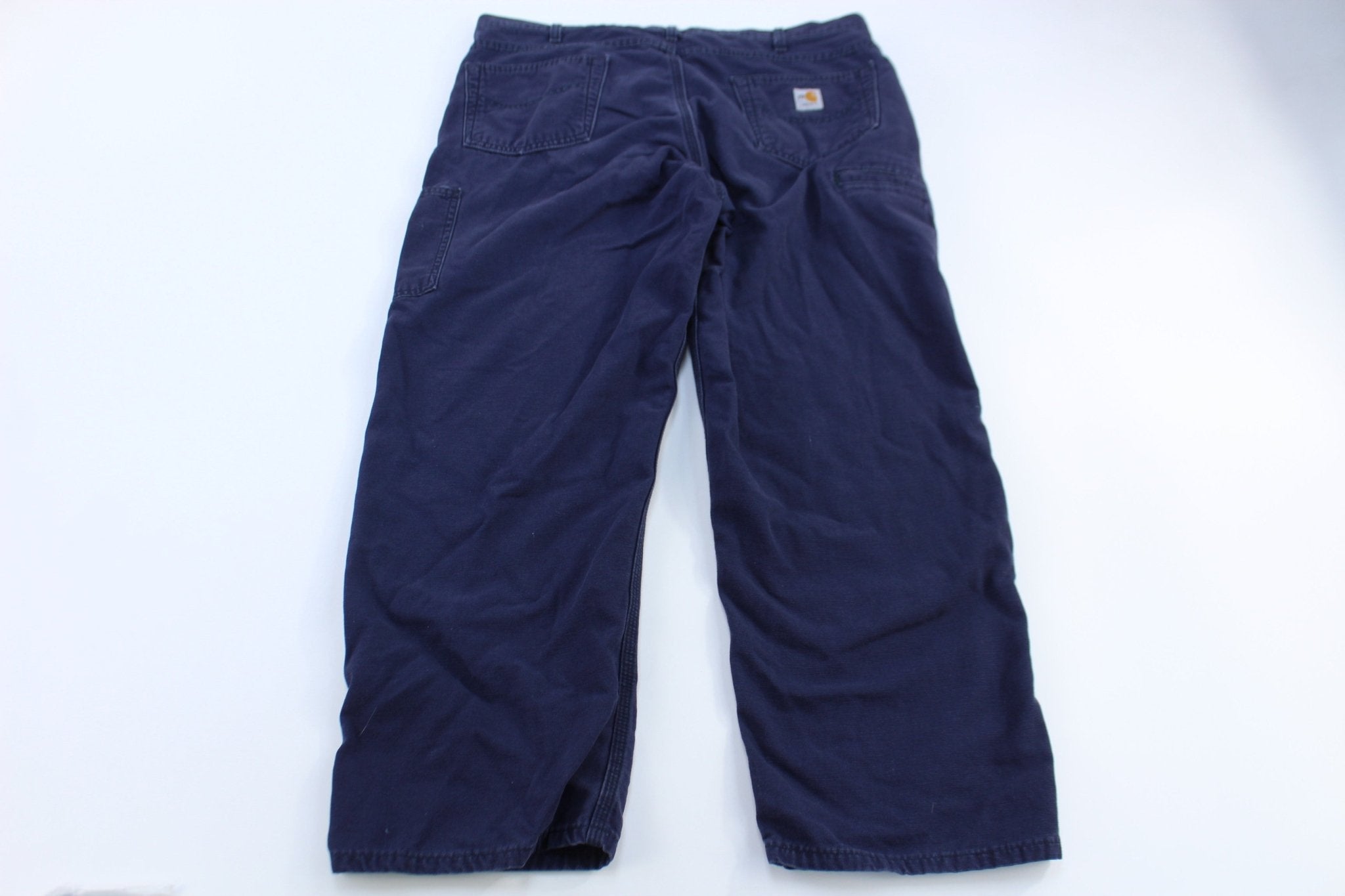 Carhartt Logo Patch Flames Resistant Blue Pants - Pants/Shorts - Thrifted Threads