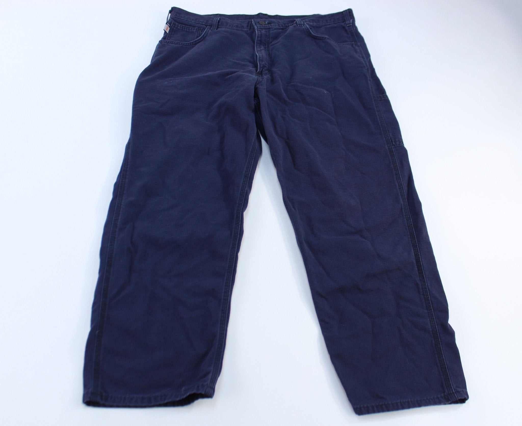 Carhartt Logo Patch Flames Resistant Blue Pants - Pants/Shorts - Thrifted Threads