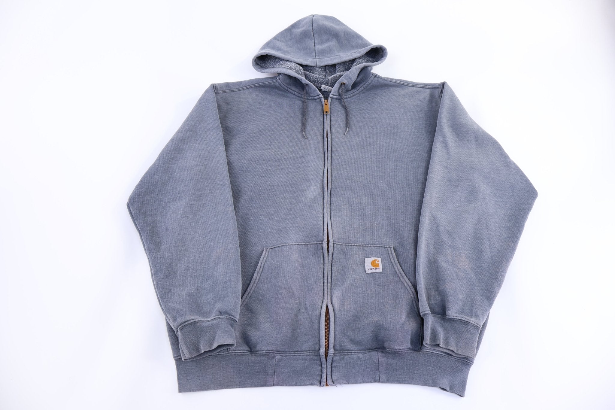 Carhartt Logo Patch Full Zip Hoodie - Jacket - Thrifted Threads