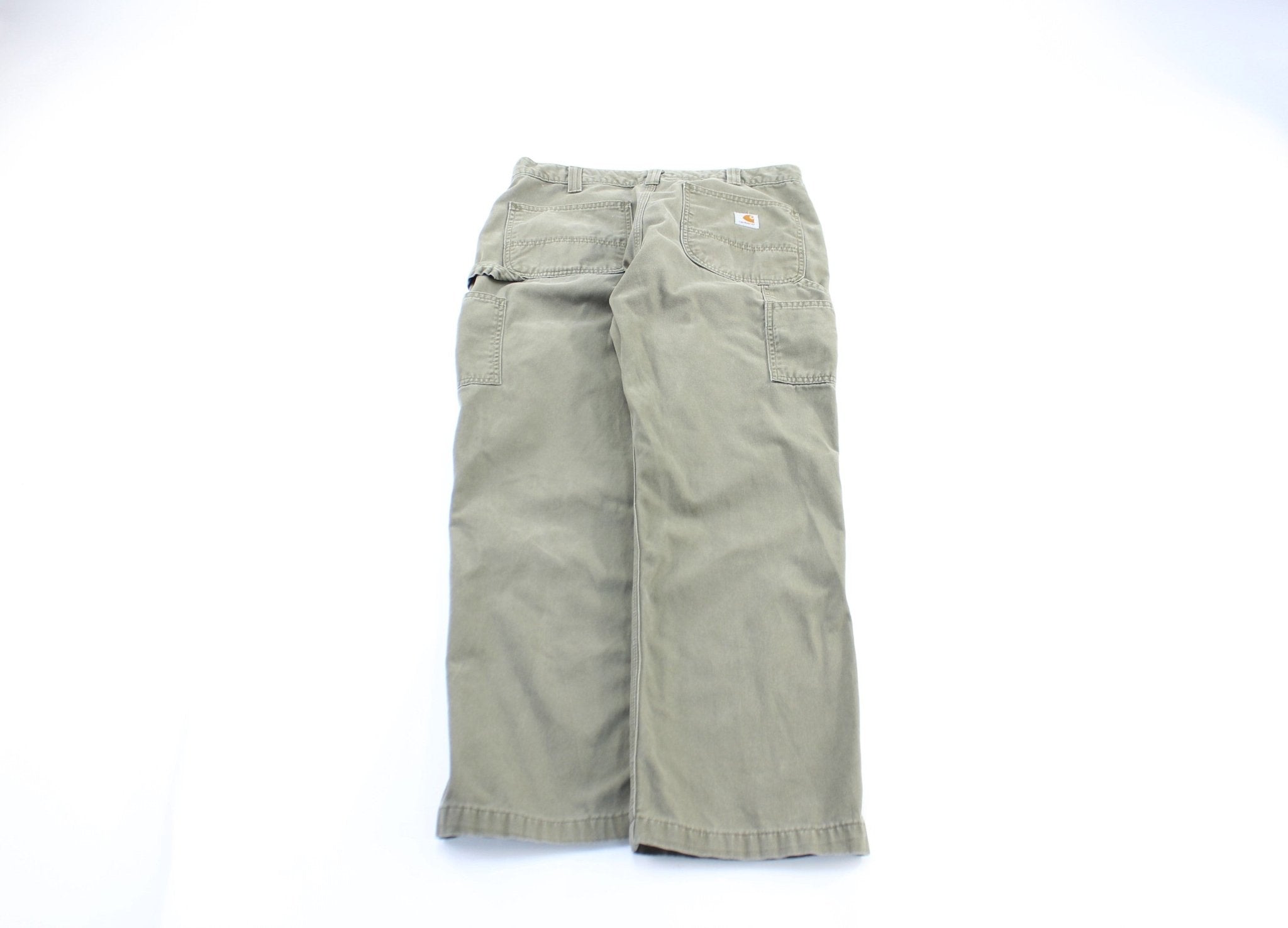 Carhartt Logo Patch Green Carpenter Pants - ThriftedThreads.com